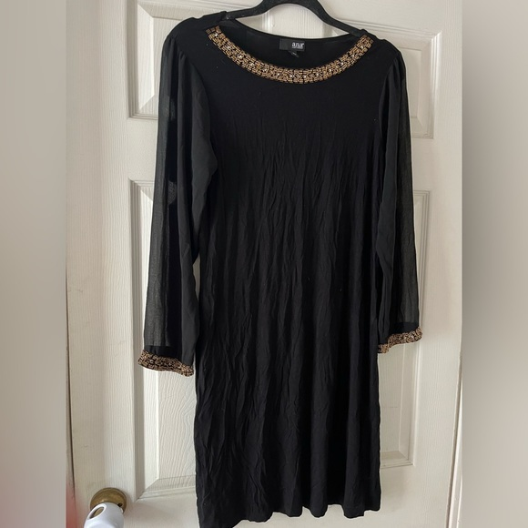 a.n.a Dresses & Skirts - A.N.A‎ Jewel Sheer Long Sleeve Midi Dress